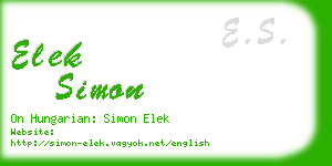 elek simon business card